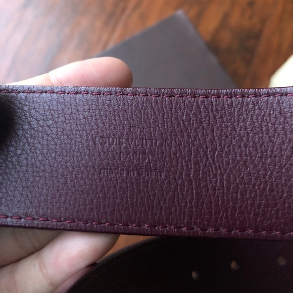 Louis Vuitton belt size 32 burgundy. main image 4